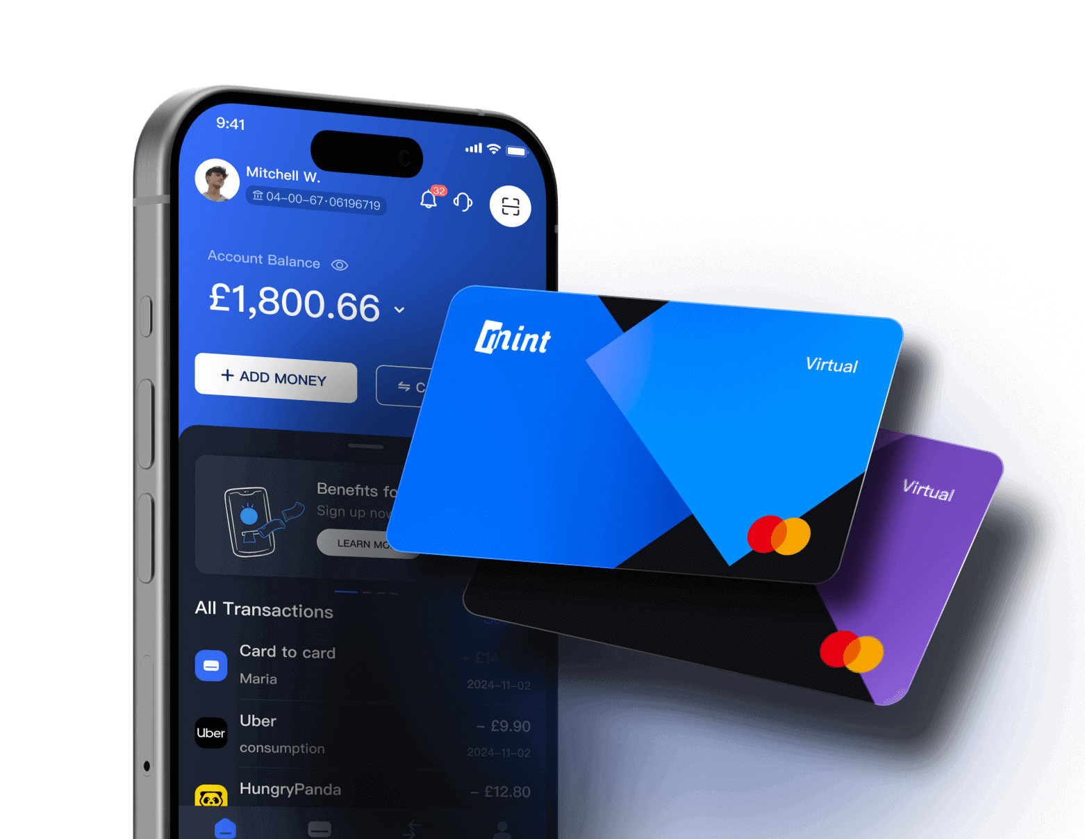 Mint UK Wallet App Interface